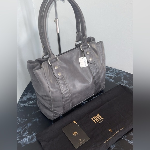 Frye Gray Leather Tote Bag - Picture 1 of 14